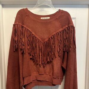 Free people fringe sweater never been worn